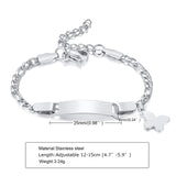 Personalized Baby Bar Bracelet Custom Name for Children Infant Boy Girls Stainless Steel Love Angle Mom To Daughter/Son