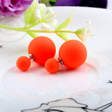 Christmas Gift Hot Selling Double Sides Big Pearl Stud Earrings 10 Candy Colors Rubber Big Ball Earrings Women Party Bead Ear Stud Jewelry gift