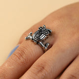 Aveuri Women's Ring Punk Owl Couple Open Rings Rings Men's Finger-Ring Gothic Accessories Jewelry Rings For Women Men Gift