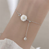 Christmas Gift Shell Daisy Round Charm Bracelet For Women Bracelet &Bangle Wedding Jewelry Party SL123