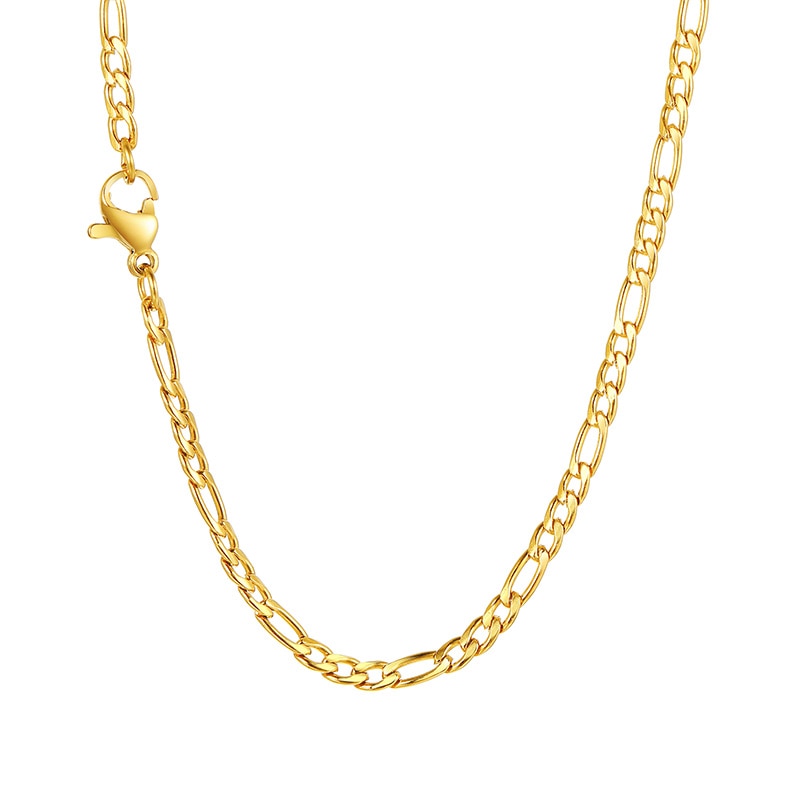 Figaro Chain Necklace Stainless Steel Link Gold Filled Choker Necklace Layered Women Girls 14"  18" 20" 24"