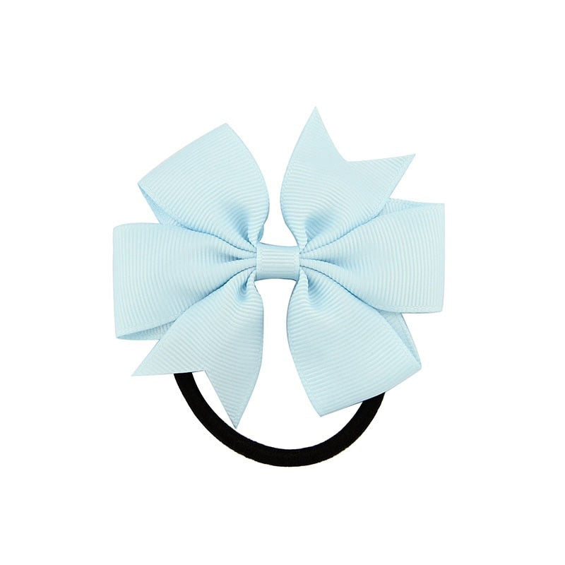 Back to school 2024 AVEURI Candy Colour Girl Bow-Knot Grosgrain Ribbon Hair Ring Female Rubber Band Elastic Hair Bands Bows Girl's Headware