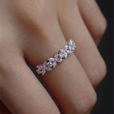 Christmas Gift Rings For Women Single Row Cubic Zirconia Trendy Fine Jewelry Bridal Wedding Ring Bijoux Drop Shipping
