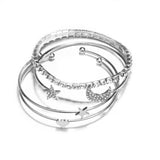 Aveuri 4PCS Set Punk Cub Chain Bracelets Bangles 2023 Fashion Jewelry Punk Chain Bracelets Set for Women Charm Jewelry Gifts