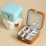 Christmas Gift With Makeup Mirror, Earrings, Jewelry Storage Box, Simple And Portable, Retro Style Jewelry Box