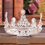 Christmas Gift Crystal Rhinestone Round Crown Tiara Hair Jewelry Wedding Hair Accessories Bridal Hair Jewelry Queen Party Crown And Tiaras Gift