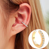 Aveuri 2022 Cartilage Conch Fake Without Piercing Cuff Earring Earcuff Wrap Rock Earring Cuff No Piercing Women Crystal Clip Ear Adjustable