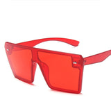 Aveuri Oversized Square Sunglasses Women 2022 Luxury Brand Fashion Flat Top Red Black Clear Lens One Piece Men Gafas Shade Mirror UV400