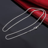 Aveuri  alloy 16/18/20/22/24/26/28/30 Inch Side Chain 2mm Necklace For Women Man Fashion Wedding Charm Jewelry