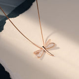 Christmas Gift alloy Box Chain Crtsral Dragonfly Charm Necklaces Pendants Choker Statement Necklace For Women Party Jewelry dz112
