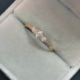 Aveuri Slim Wedding Dainty Rings For Women Delicate Cubic Zirconia Light Gold Proposal Finger Ring Gift Fashion Jewelry R872