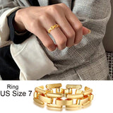 Elegant Big Thick Chain Link Bracelets for Women Gold Filled Female Wrist Jewelry