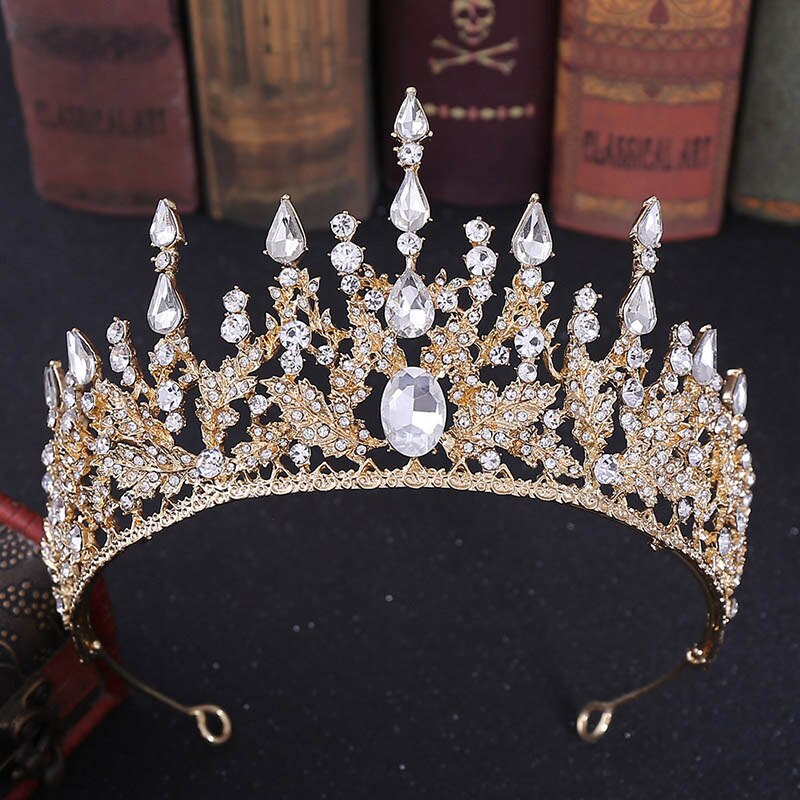 Aveuri Christmas Gift Vintage Baroque Headbands Crystal Luxury Tiaras Crowns Bride Headpieces Bridal Hair Jewelry for Women Wedding Hair Accessories