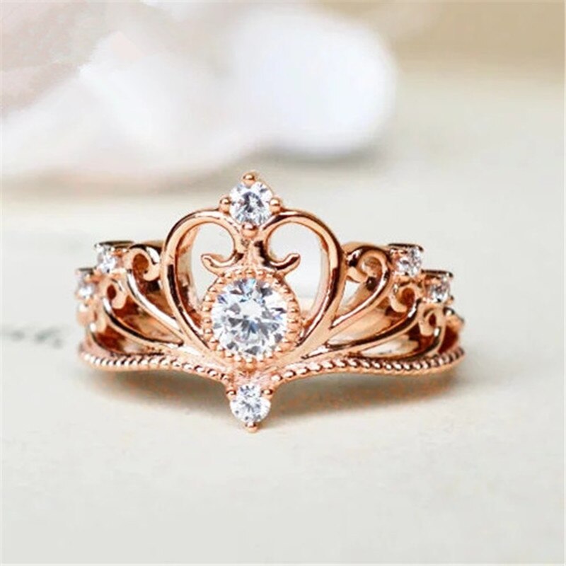 Aveuri Hot Selling Fancy Crown Women Ring Best Anniversary Girl Gift Elegant Female Dance Party Trendy Jewelry Rings