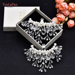 Aveuri X13 1 Pair Rhinestone Pearl Shoe Clips Crystal Charm Flower Decorative Shoe Clips Fashion Wedding Shoes Accessories