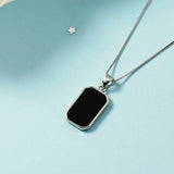 Christmas Gift alloy Black Square Bead Charm Korean Necklace Elegant Link Chain Wedding Jewelry For Women Accessories dz504