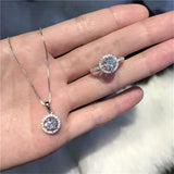 Aveuri Christmas Gift  Fine Jewelry Sets For Women  Cubic Zirconia Ring Stud Earrings Necklaces Pendants Wedding Bijoux CCAS228