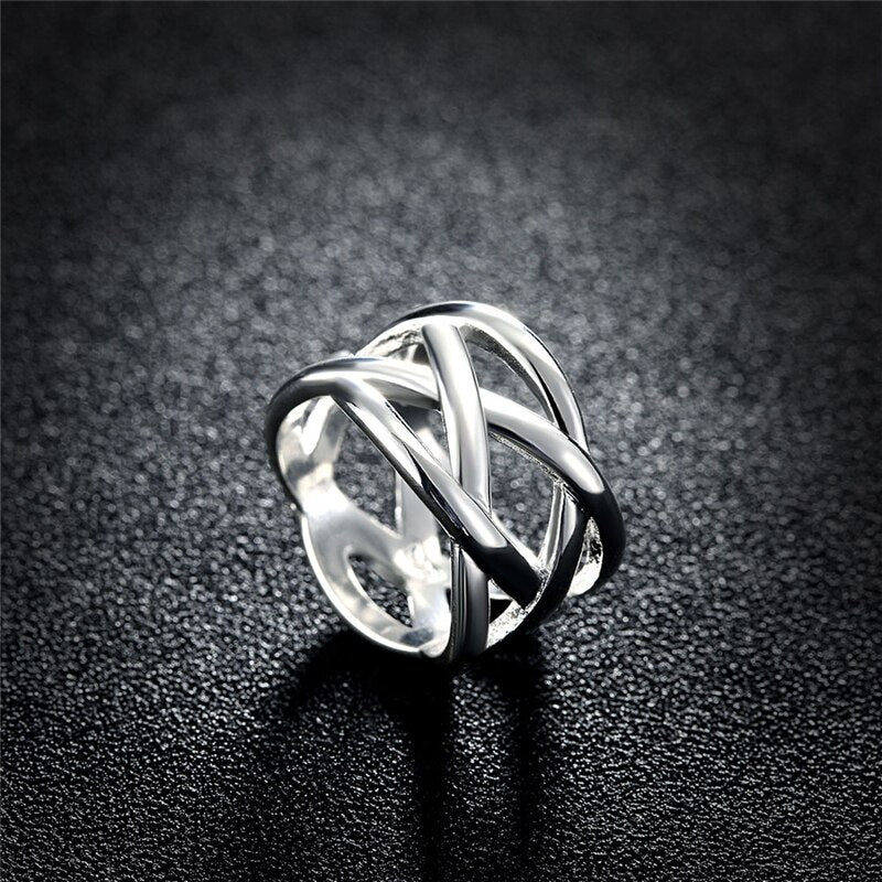 Aveuri  alloy Cross Intertwined Ring For Women Wedding Engagement Party Fashion Charm Jewelry