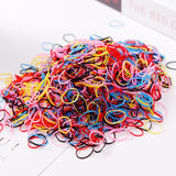 Aveuri Back to school  1000PCS Cute Girls Colourful Ring Disposable Elastic Hair Bands Ponytail Holder Rubber Band Scrunchies Kids Hair Accessories