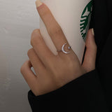 Christmas Gift 2023 New Star Moon Shape Open ring For Woman Fashion Korean Jewelry Luxury Girl's Finger Accessories Unusual Wedding Rings