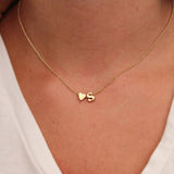 Christmas Gift Fashion Tiny Heart Dainty Initial Necklace Gold Silver Color Letter Name Choker Necklace For Women Pendant Jewelry Gift
