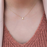Aveuri Fashion Tiny Initial Necklace Gold Silver Color Cut Letters Single Name Choker Necklace For Women Pendant Jewelry Gift
