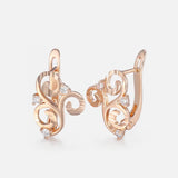 Aveuri Graduation gifts 585 Rose Gold Earrings For Women Girls Hollow Flower Pattern Luxury Wedding Earring Fashion Jewelry Valentines Gifts GE193