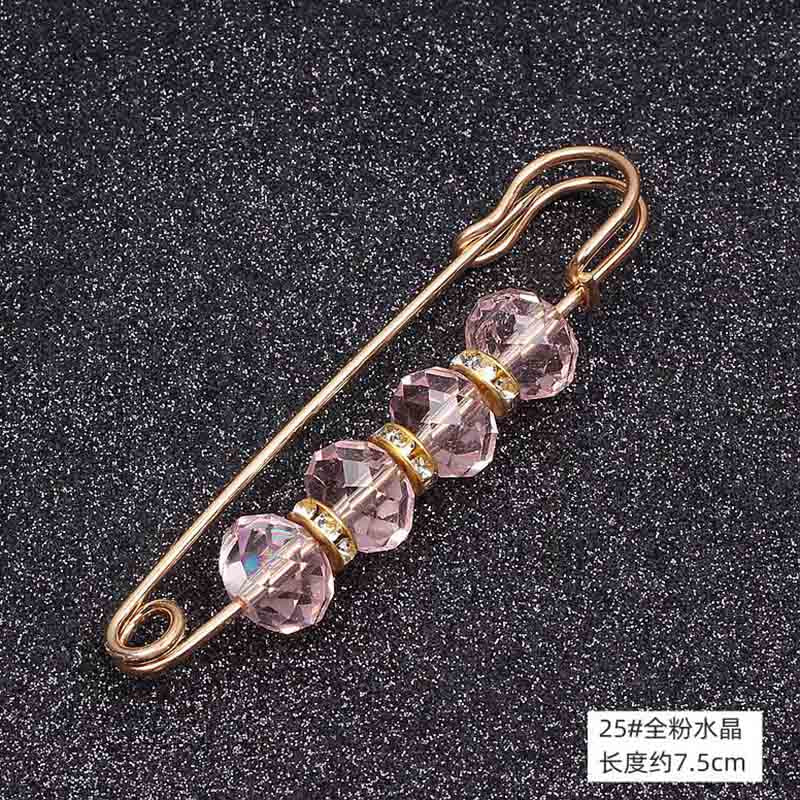 Lapel Pin Women Simulated-Pearl Pendant Pins Crystal Rhinestone Brooch For Woman Scarf Buckle Clips Hat Clothes Multipurpose Pin