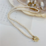 Aveuri Baroque Irregular Natural Freshwater Pearl Choker 14K Gold Flower Toggle Necklace Women Wedding Jewellery Collares Gift