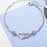 Christmas Gift Double Layer Box Chain Heart Charm Bracelet &Bangle For Women Elegant Wedding Jewelry sl081