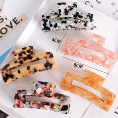 Aveuri Back to school High Quality Geometric Acetate Hair Claws Large Square Hair Crabs Clip Leopard Grain Hair Clamps For Women Hair Accessories