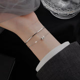 Christmas Gift alloy Double Layer Zircon Geometric Bead Bracelet&Bangle For Women Elegant Wedding Jewelry Pulseras sl080