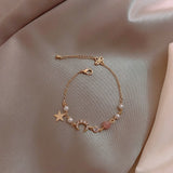 Christmas Gift 2023 new classic Star Moon Bracelet Korean female jewelry student's best friend dream colorful Stone Bracelet Fashion Bracelet