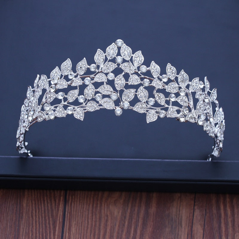 Aveuri Diverse Silver Color Gold Crystal Crowns Bride tiara Fashion Queen For Wedding Crown Headpiece Wedding Hair Jewelry Accessories