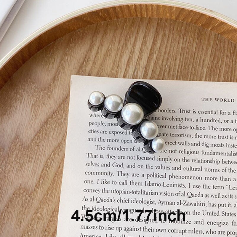 Aveuri Back to school New Elegant Pearl Hair Claws Woman Hair Clip Hairpins Hair Accessories Girls Hair Crab Headwear Hairgrip Fashion Barrettes