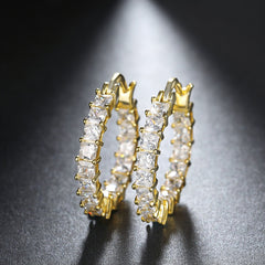 Aveuri  New Trendy Cubic Zirconia Earrings Hoops for Women Party Daily Wearable Delicate Girl Earrings Bling Bling Female Jewelry