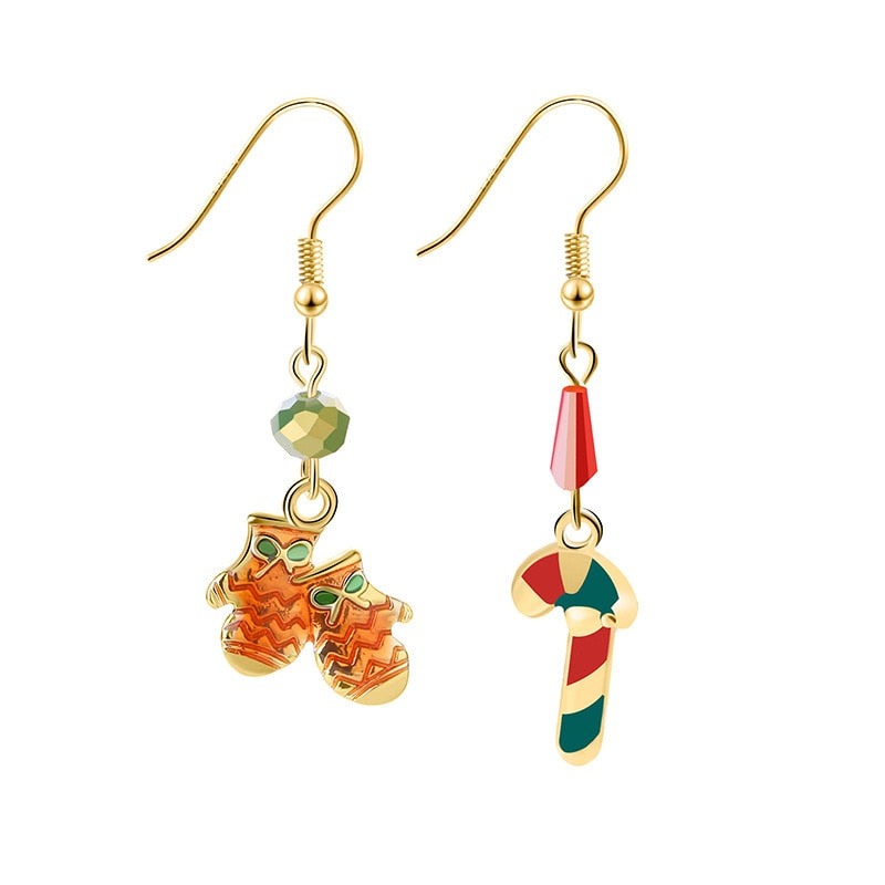 Christmas Gift New Trendy Statement Christmas Tree Earrings For Women Santa Claus Snowman Drop Earrings Jewelry Girls Christmas Gifts Wholesale