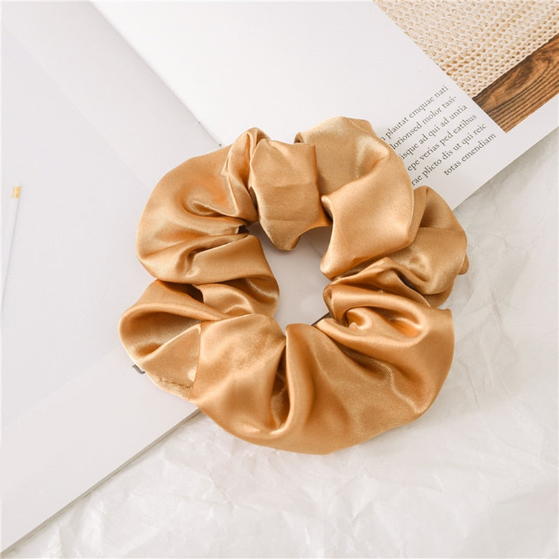 Aveuri Back to school Women Satin Silk Hair Tie Elastic Scrunchies Ponytail Holder Hair Rope Rings New Christmas Hair Accessories