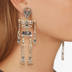 Luxury Halloween Horror Ghost Dangle Drop Earrings Women Pumpkin Jewelry Skull Skeleton Statement Pendant Earrings