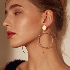 Fashion Statement Geomet Earrings 2023 Big Round earrings For Women clip earrings without piercing Earrings Ear Clips Jewelry