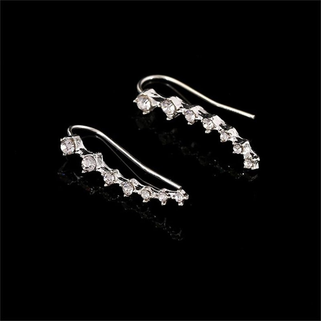 Aveuri Gold Silver Color Metal Ear Clip For Women Sweet Exquisite Sparkling Zircon Butterfly Ear Cuff Clip Earring French Style Jewelry
