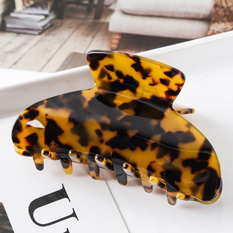 Aveuri Back to school High Quality Geometric Acetate Hair Claws Large Square Hair Crabs Clip Leopard Grain Hair Clamps For Women Hair Accessories