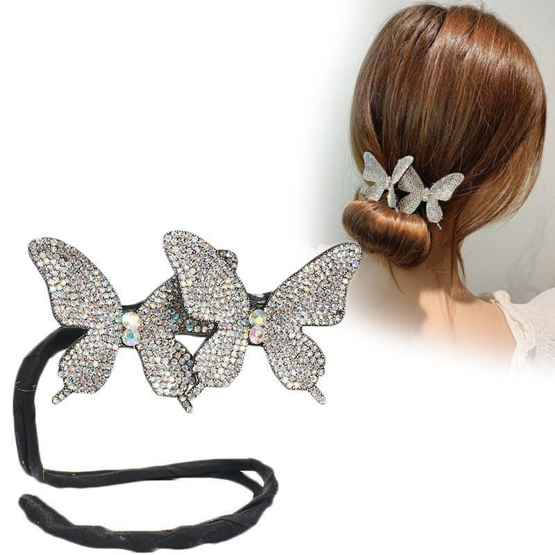 Aveuri 2022 Super Fairy Full Diamond Butterfly Hairpin Simple Side Clip Bangs Clip Hair Card Headdress Duckbill Clip Hair Jewelry