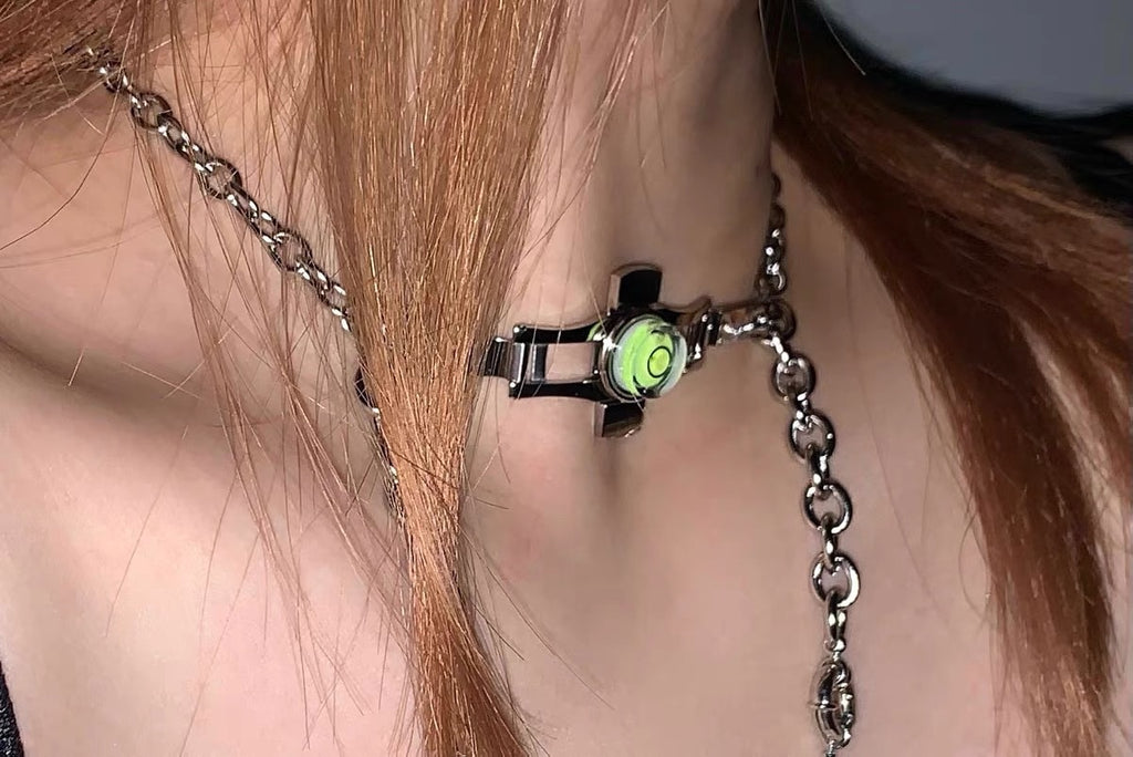 Aveuri 2023 Creative Minimalist Metal Punk Cross Geometric Choker Mens Hip Hop Jewelry Rock Chain Tassel Necklaces For Women Party Cool New