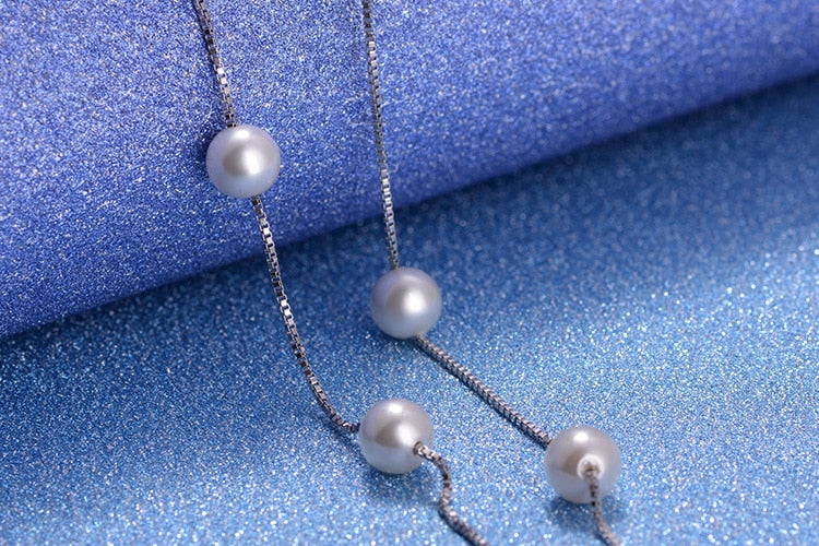 Christmas Gift Jewelry 12 Pcs 6mm Pearl Box Chain Choker Necklace Kolye Collares Bijoux Femme S-n54