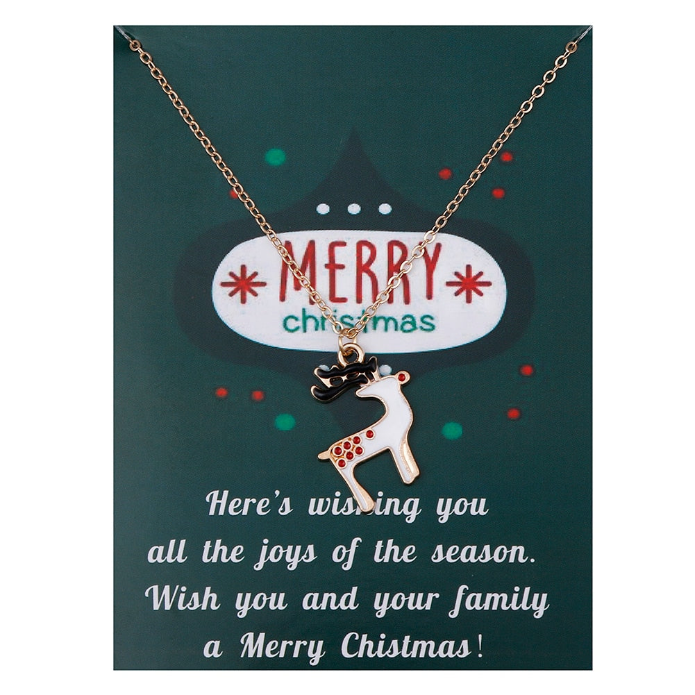 Christmas Gift Fashion Jewelry Christmas Ornaments Drip Oil Snowman Pendant Necklace