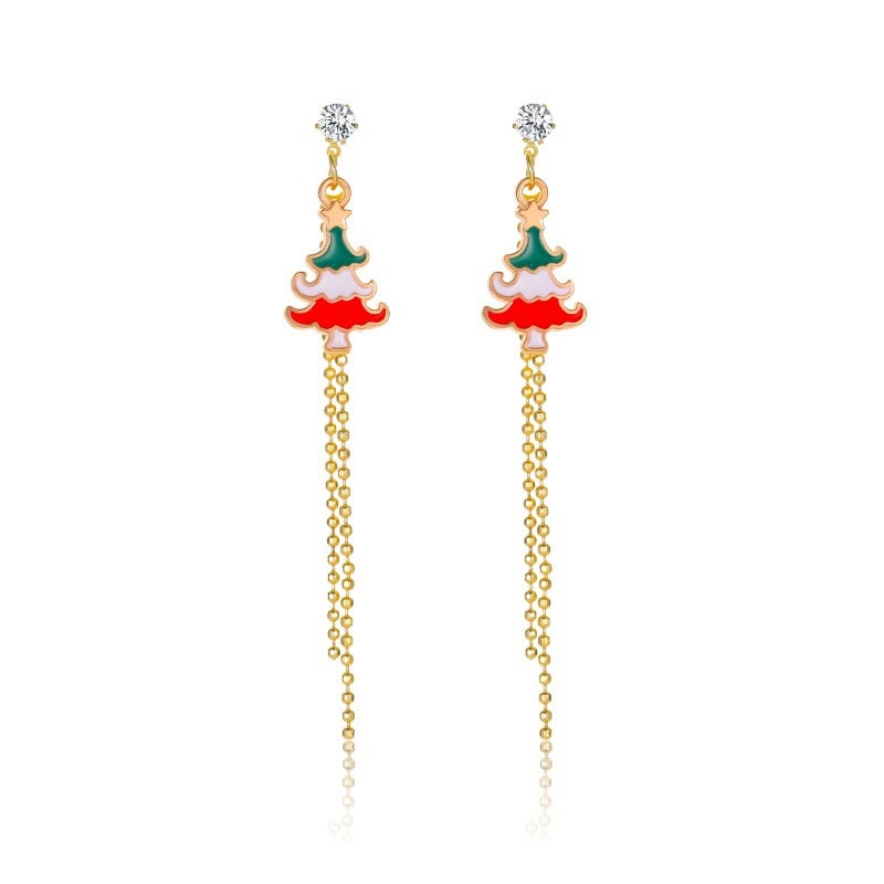 Christmas Gift New Trendy Statement Christmas Tree Earrings For Women Santa Claus Snowman Drop Earrings Jewelry Girls Christmas Gifts Wholesale