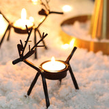 Christmas Gift Christmas Candle Holder Merry Christmas Decor For Home Xmas Noel Happy New Year Christmas Iron Elk Decorations For Home Table