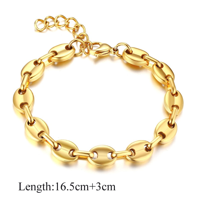 Paperclip Chain Bracelet for Women,Gold Color Stainless Steel Rectangle Link Bracelets,Cable Dainty Girls Layering Jewelry