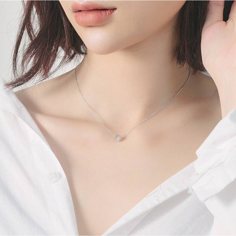 Christmas Gift New Round black Pendants Necklaces Shiny Cubic Zirconia Gift for Women Jewelry Choker Necklace NK016